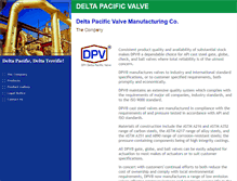 Tablet Screenshot of deltapacificvalve.com